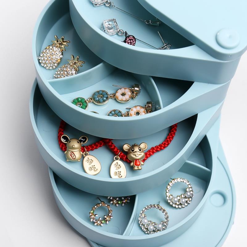 Rotating jewelry storage box multi-functional Necklace Earrings European Korean storage multi-layer box net red