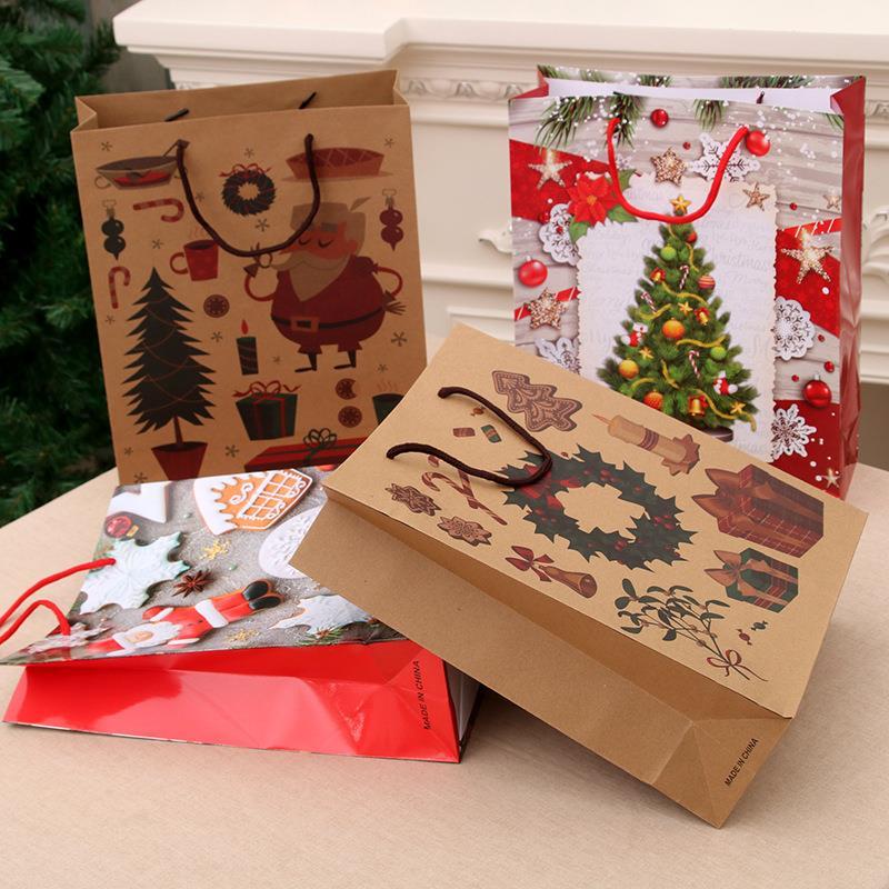 christmas gift bags santa sacks kraft paper bag kids party f