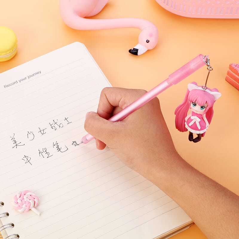 颜值卡通好看战士爱美挂坠少女中性笔