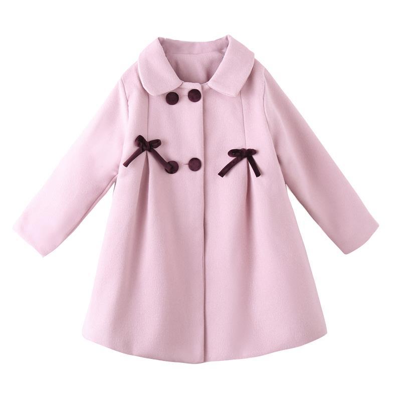 Girls' woolen coat 2020 new baby collar children's wear Korean version of children's winter wear foreign style children's woolen coat