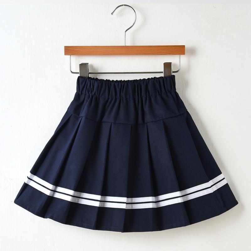 Children's pleated skirt skirt girls' middle school primary school students spring and autumn college performance Navy school uniform short skirt