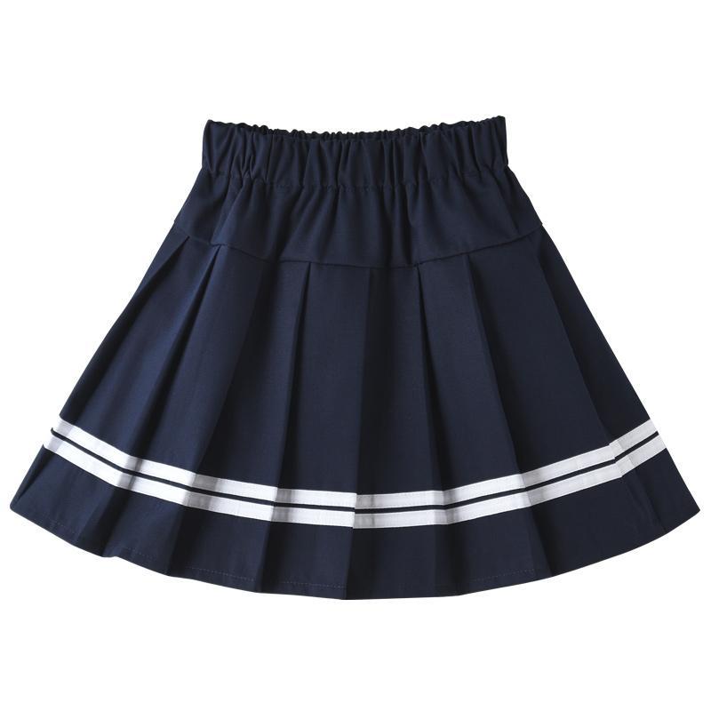 Children's pleated skirt skirt girls' middle school primary school students spring and autumn college performance Navy school uniform short skirt