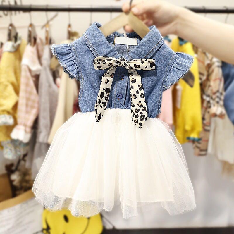 Girls Summer Dress 1-3 years old children's dress baby skirt 2020 new style foreign style PRINCESS 6 girl baby denim skirt