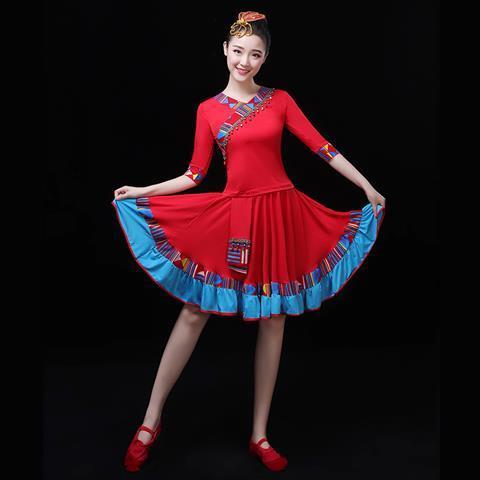 广场舞服装新款套装民族风冬季中老年大妈扇子舞蹈服装演出服女