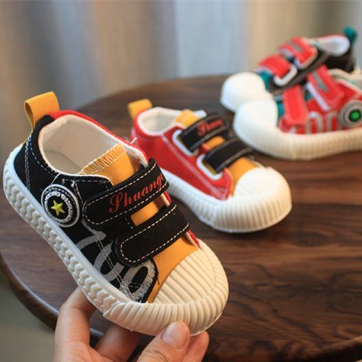 Spring and Autumn New Dad shoes canvas shoes children's kindergarten single shoes color contrast boys and girls' shoes biscuit shoes 2-7