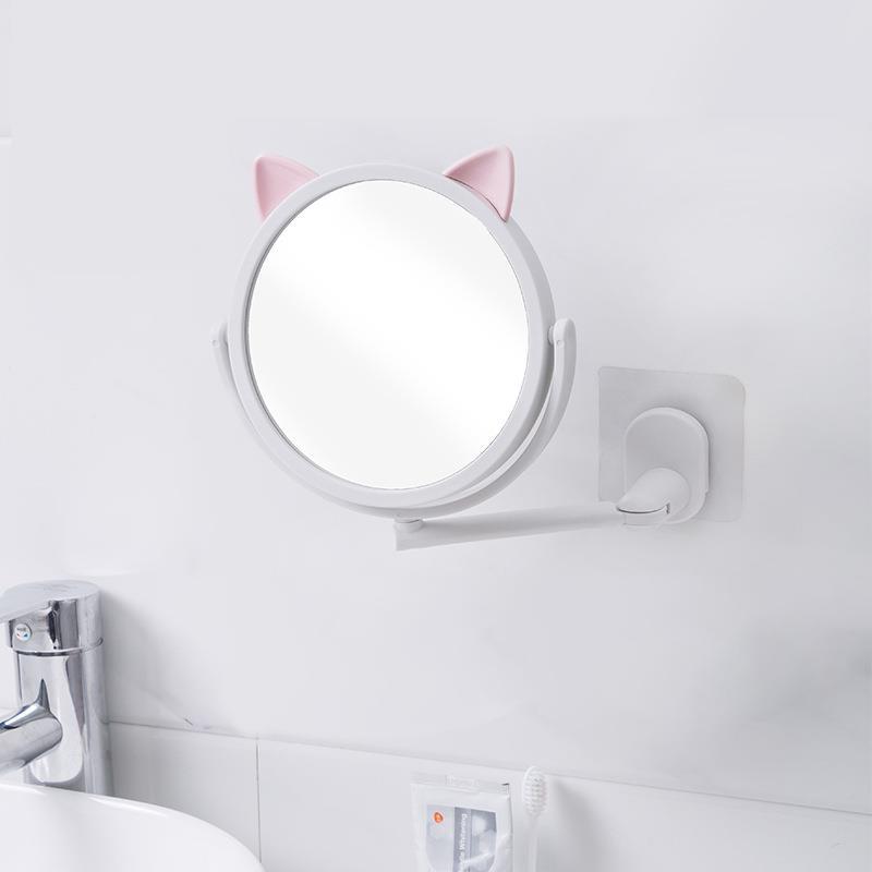 镜子化妆镜贴墙小镜子折叠简约ins挂墙上的壁挂式卫生间贴纸自粘