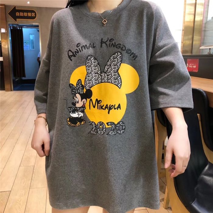 Early spring 2020 new half sleeve female cartoon Mickey short sleeve loose and versatile Korean T-shirt