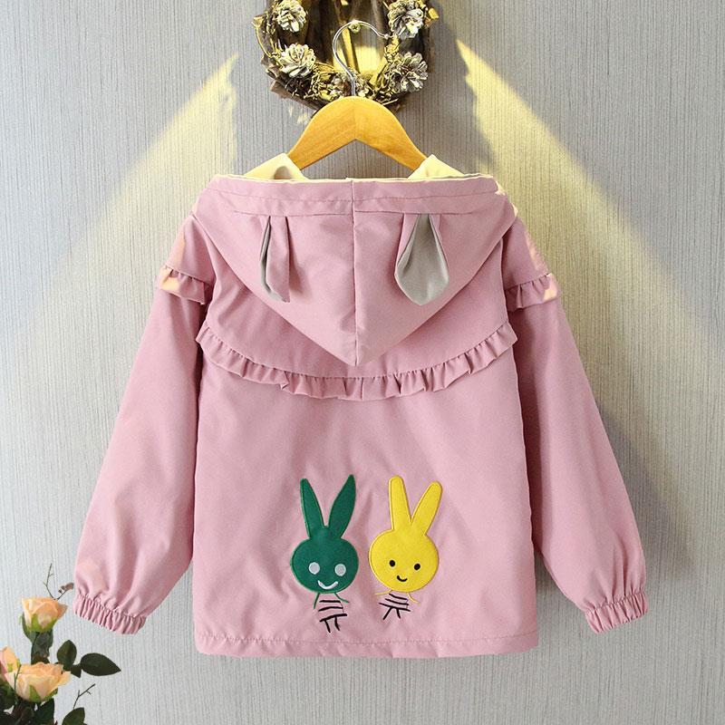Children's coat Girls Hooded windbreaker spring 2020 new Korean cartoon foreign style baby spring and autumn fashion top