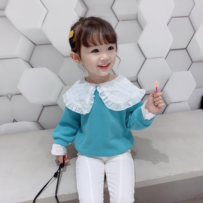 Girls' 2020 Spring Fashion New Sweater Baby Autumn Princess Doll Shirt Children's Foreign Style Fake Two Pieces Korean Edition Top