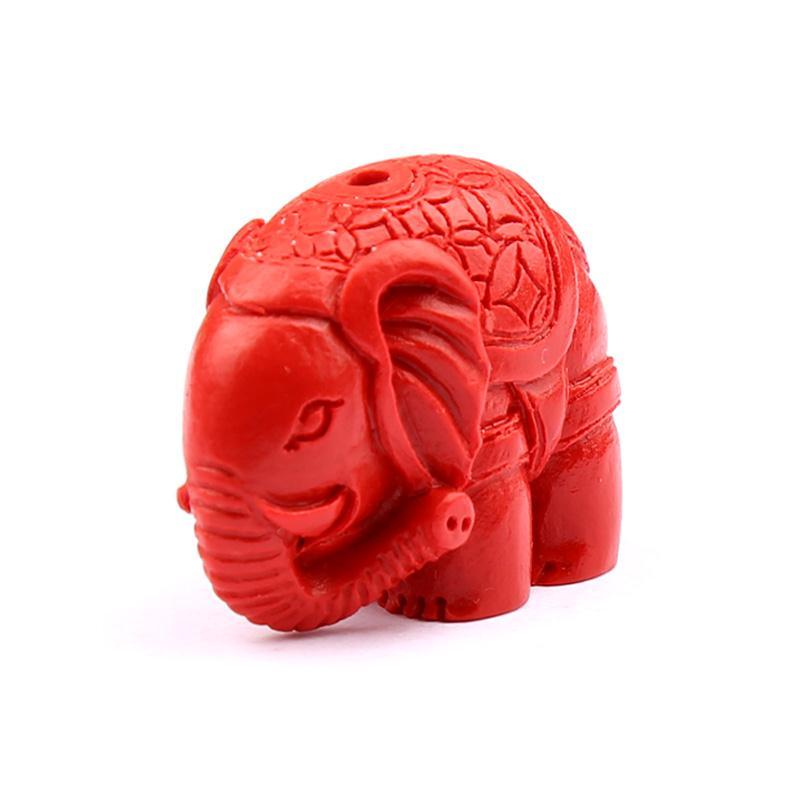 晶韻 優質台灣正朱紅色招財小象大象硃砂吊墜掛件DIY飾品