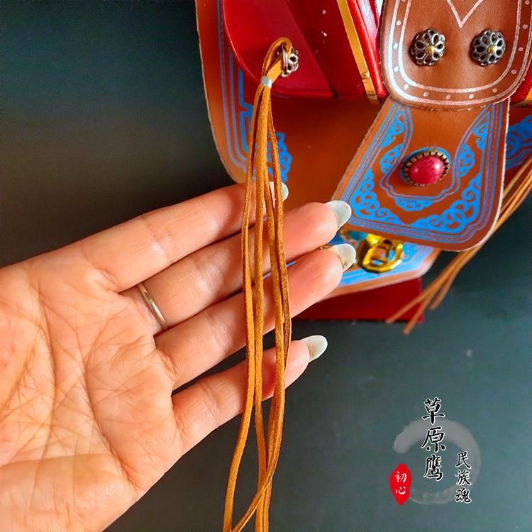 蒙古族純皮馬鞍擺件蒙古元素特色禮品旅游紀念品裝飾品包郵