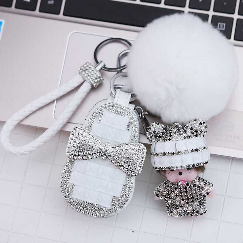 General Motors key bag lady Korea lovely creative crystal car key leather case pendant car key chain