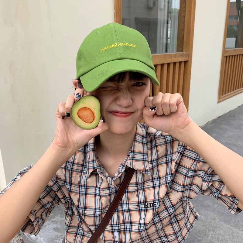 Hat female Korean version student avocado green peaked cap female all-match baseball cap male spring and summer fashion sun hat