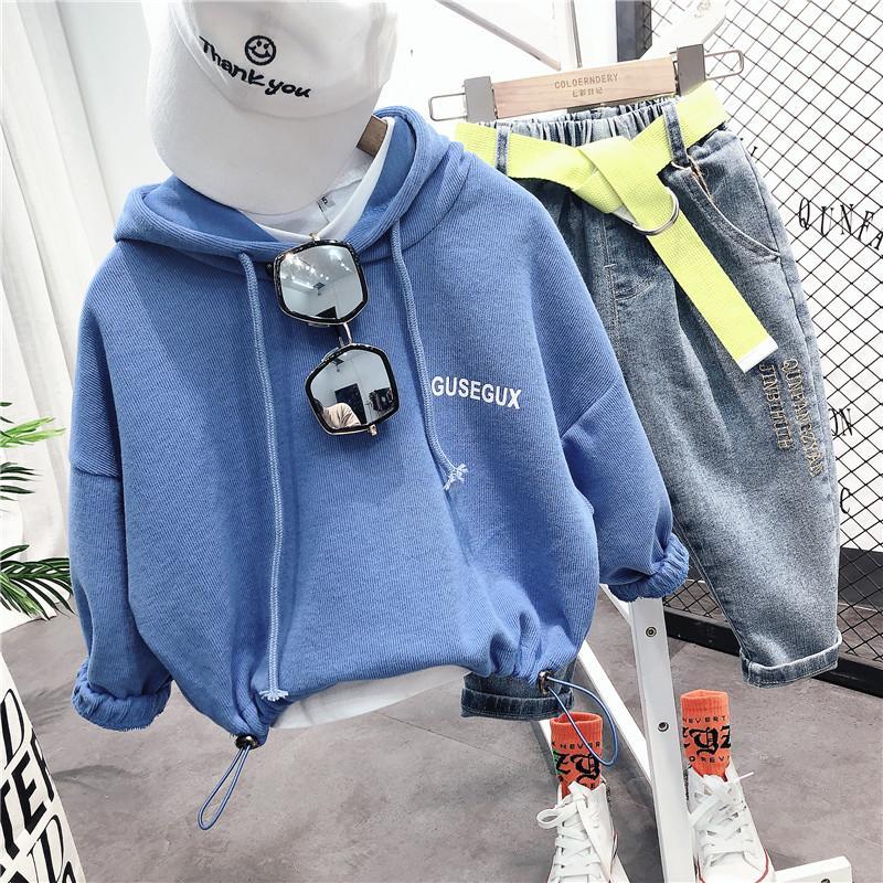 Boys' sweater 2020 new year children's boys and girls' Cotton Hooded long sleeve coat