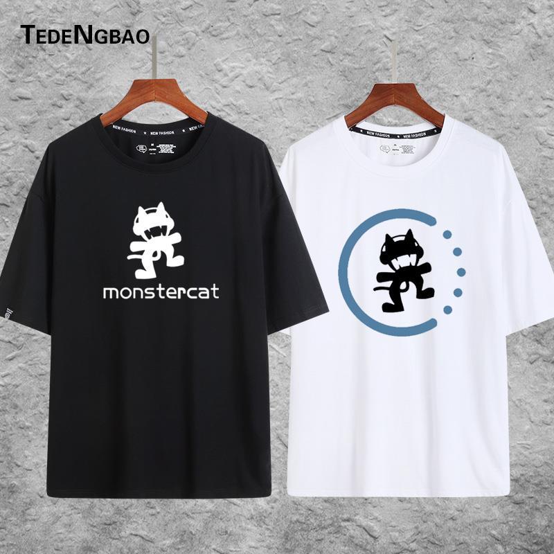 怪兽猫厂monstercat短袖t恤电音dj摇滚周边男女学生纯棉衣服