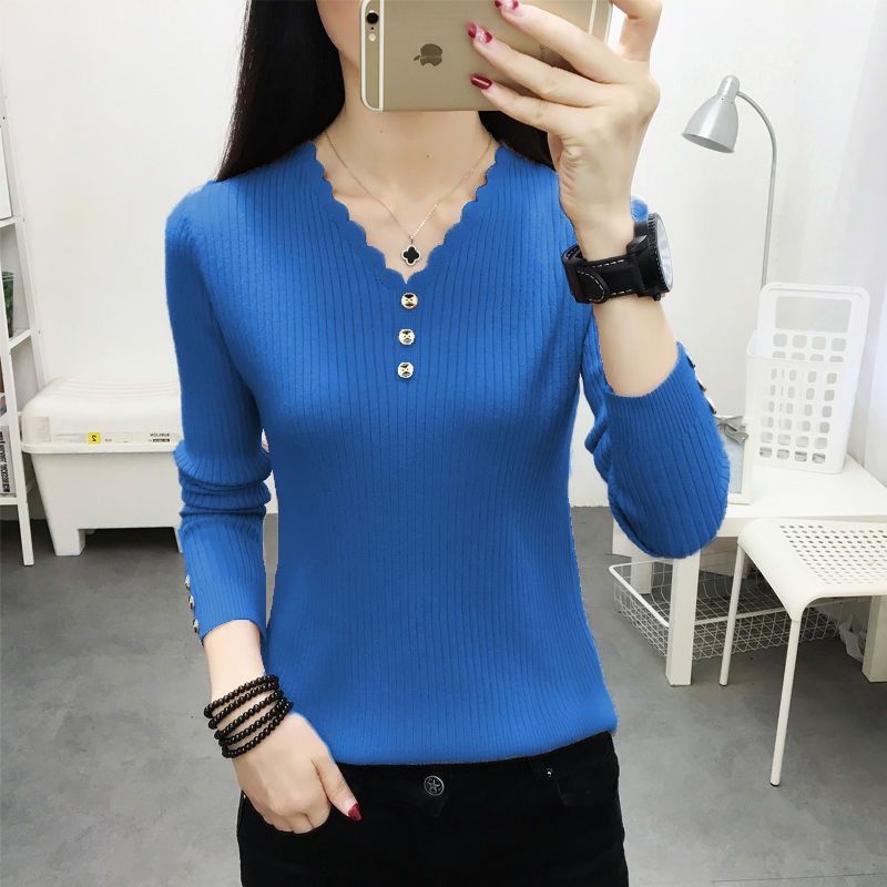 Non pilling fabric button V-Neck Sweater women's new loose Korean sweater women's spring and summer oversized bottoming shirt