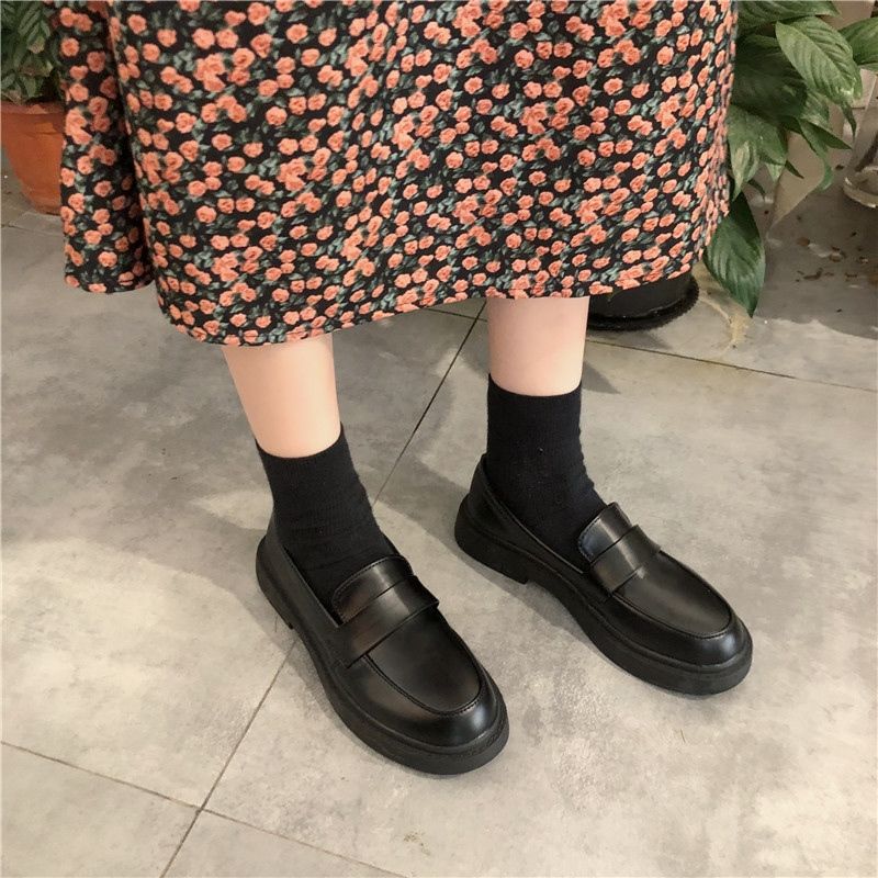 英倫風小皮鞋女學生單鞋2021春季新款復古百搭韓版學院jk制服配裙
