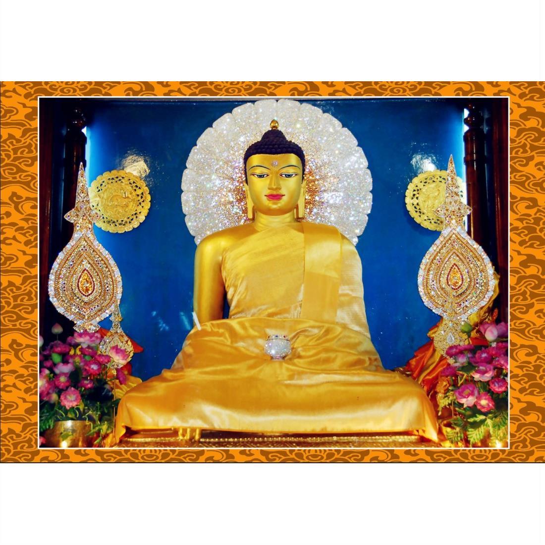 释迦牟尼佛画像25岁等身像佛像画挂画纸像唐卡画相纸双面塑封