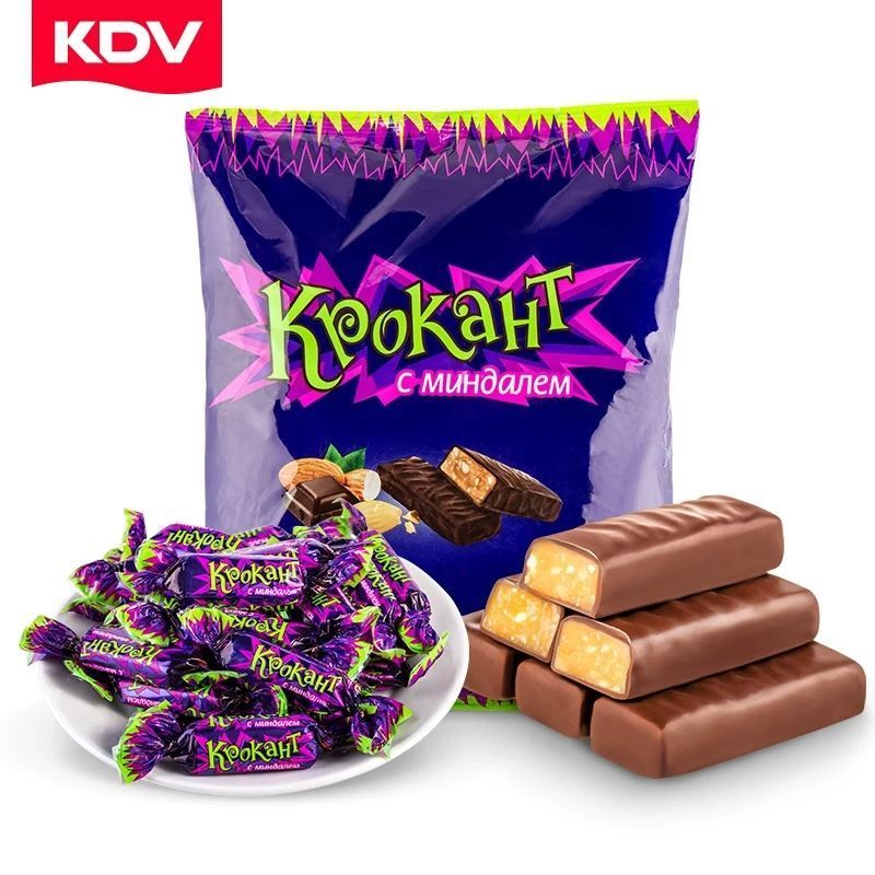 正品KDV俄罗斯紫皮糖原装进口零食kpokaht巧克力散装糖果喜糖年货