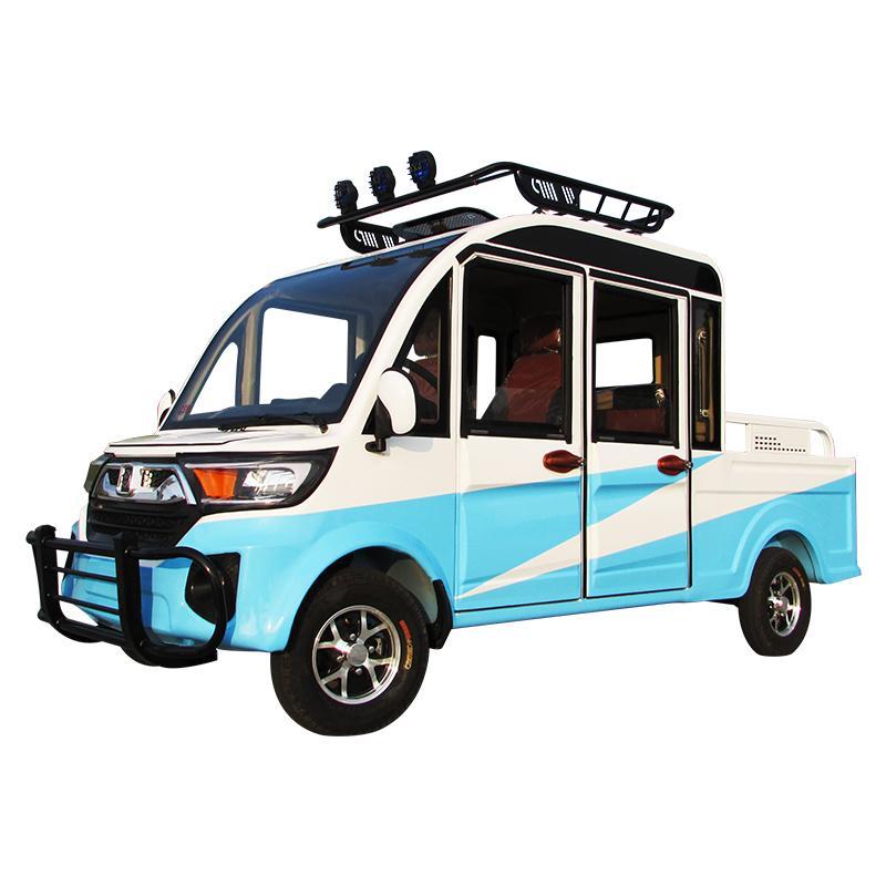 新电动车四轮拉货四座皮卡新能源家用成人代步车油电两用电瓶汽车