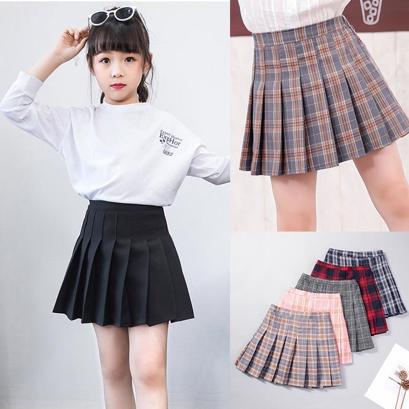 Girl's skirt spring and autumn dress foreign style little girl's skirt college style children's Korean pleated black short skirt spring
