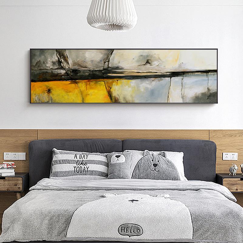 现代简约卧室床头装饰画房间墙面温馨挂画大气北欧风壁画手绘油画