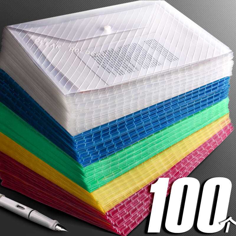 50 A4 thick large capacity folder bag transparent data package students' test paper storage files