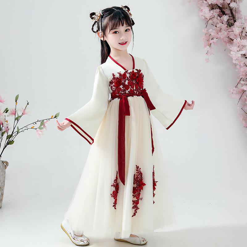 Girls' Hanfu spring and autumn costume in 2020 spring and autumn, super Xianru skirt, Chinese style, children's Tang dress, little girl's elegant dress
