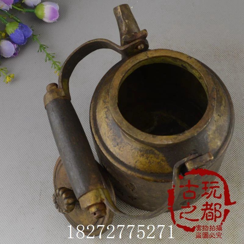 古玩铜器收藏保真包老居家摆件送礼精品民国老子铜壶酒壶茶壶水壶