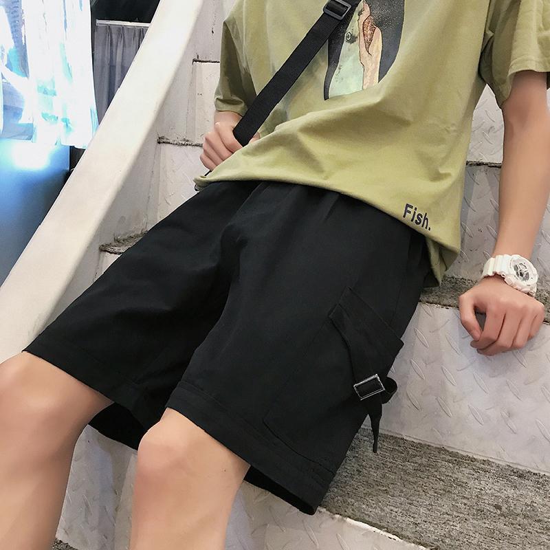 Summer Boys' casual shorts men's loose straight half pants trendy port style work clothes students' pants sports pants