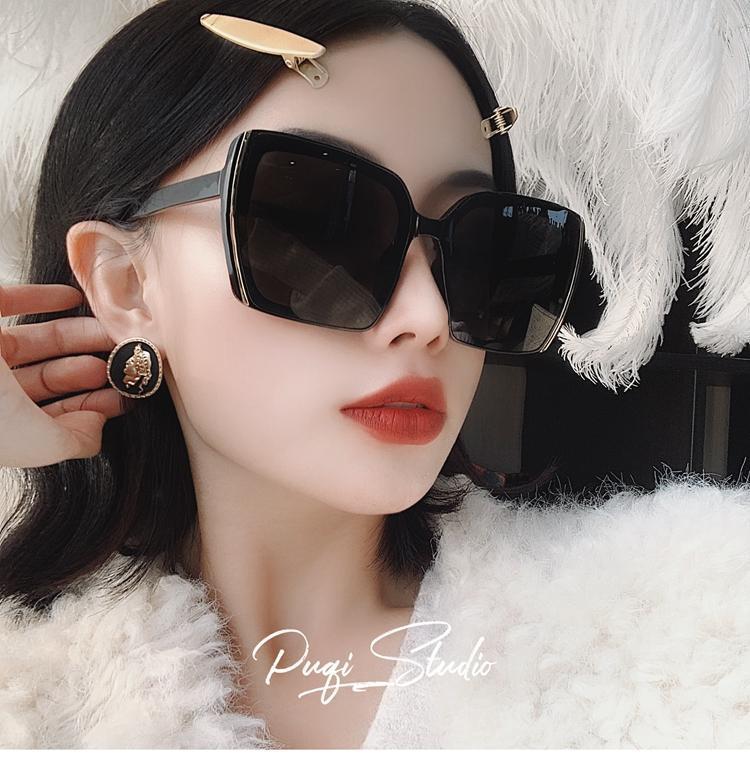 韩版2020新款大方框网红墨镜女圆脸显瘦简约气质太阳镜防紫外线潮