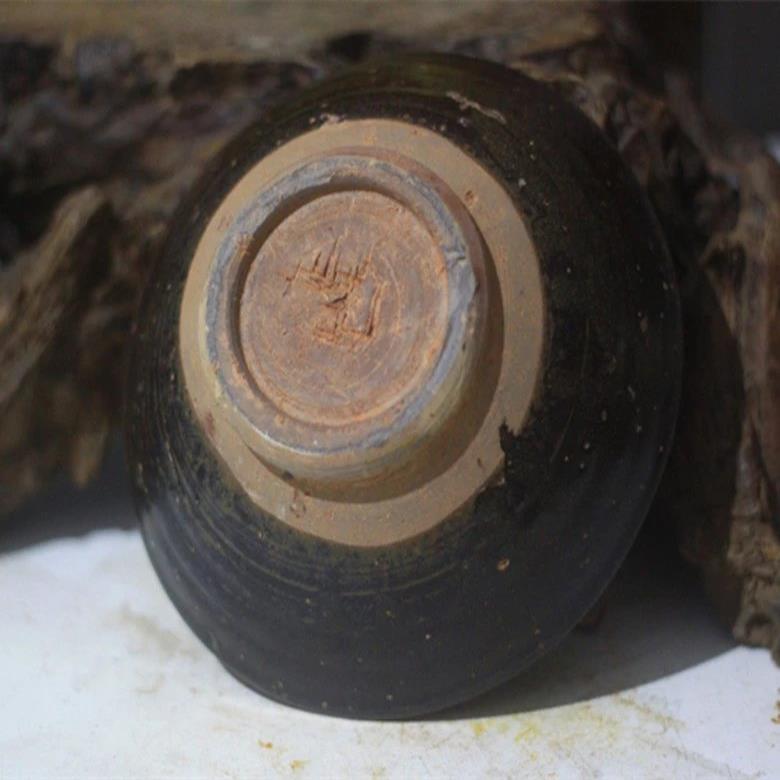 包老保真元代吉州窑黑釉大碗古玩瓷器收藏古董出土货茶碗茶盏全品