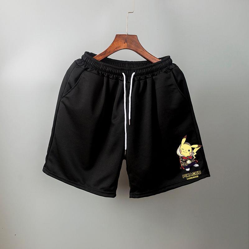 Summer Pikachu co branded shorts men's casual students' loose sports beach pants lovers' big underpants men's midpants fashion