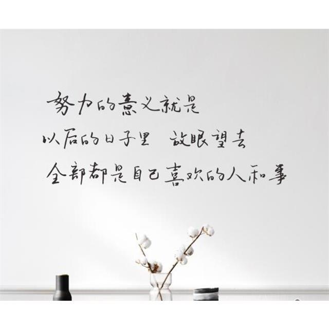 努力的意义 手写文艺ins风励志句子卧室书房客厅装饰墙贴纸