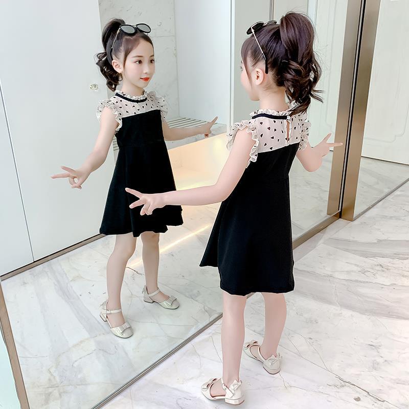 Girls' summer dress 2020 new children's dress air net Red Dress Chiffon princess skirt little girl summer dress