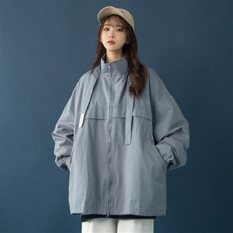 Pilot jacket female Korean version loose tooling baseball uniform ins Hong Kong style retro BF lazy style student jacket tide