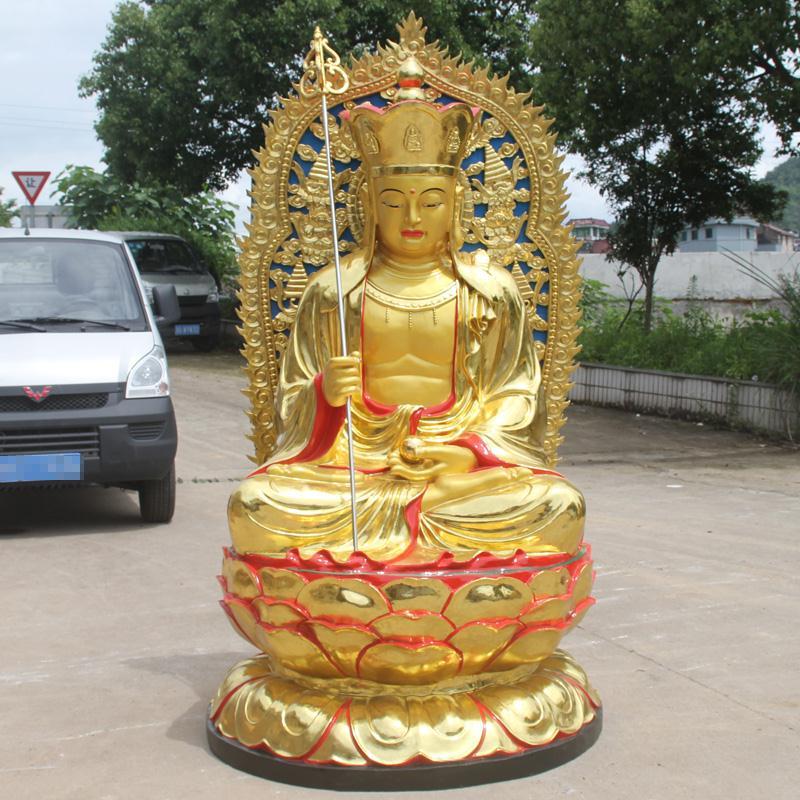 厂家直销树脂玻璃1米8带背光2米地藏王菩萨九华山寺庙地藏王佛像【3月