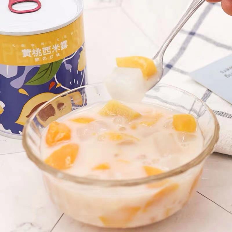品佳园黄桃西米露312g罐装酸奶黄桃罐头水果罐头抖音快手同款包邮