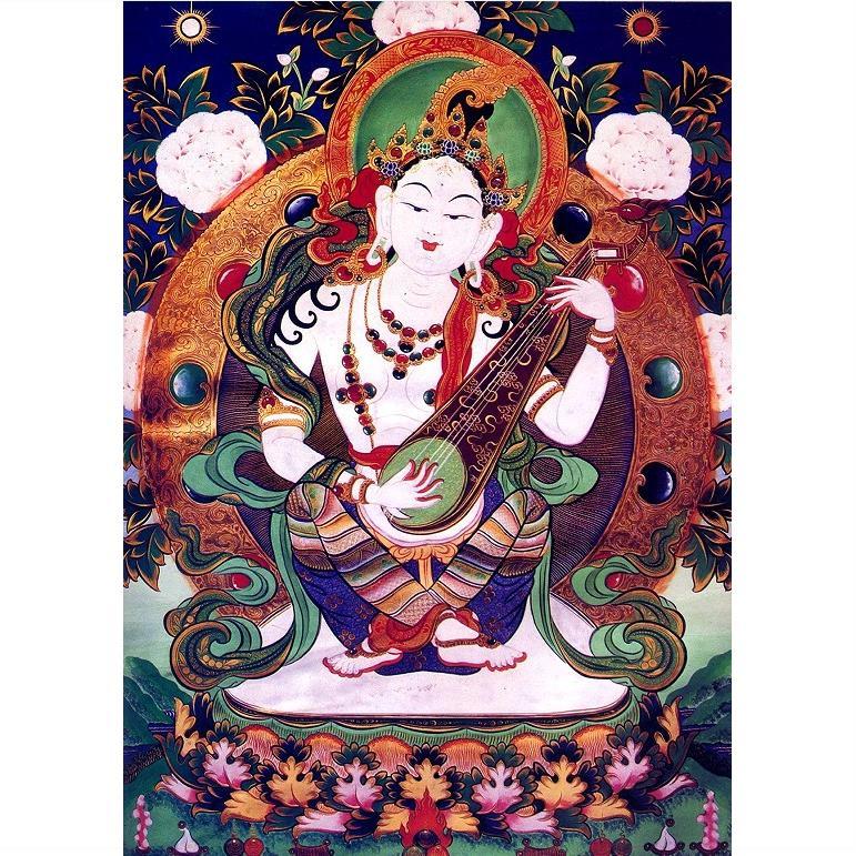 妙音佛母妙音天女佛菩萨画像图 相纸双面塑封