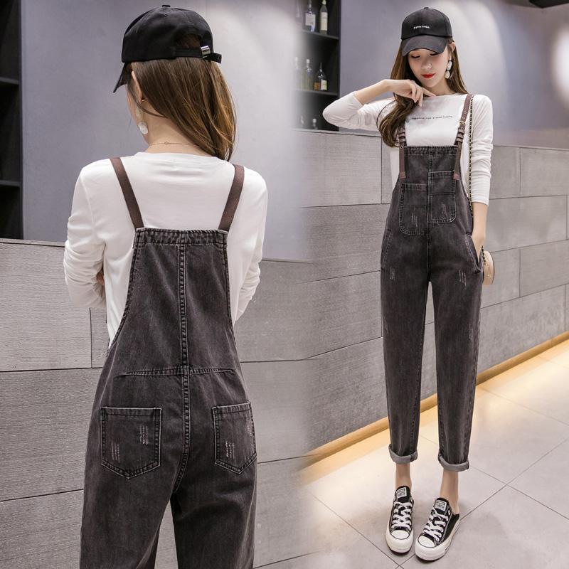 Spring denim pants suit women's age reduction 2020 spring women's new style loose and foreign style two piece suit fashion