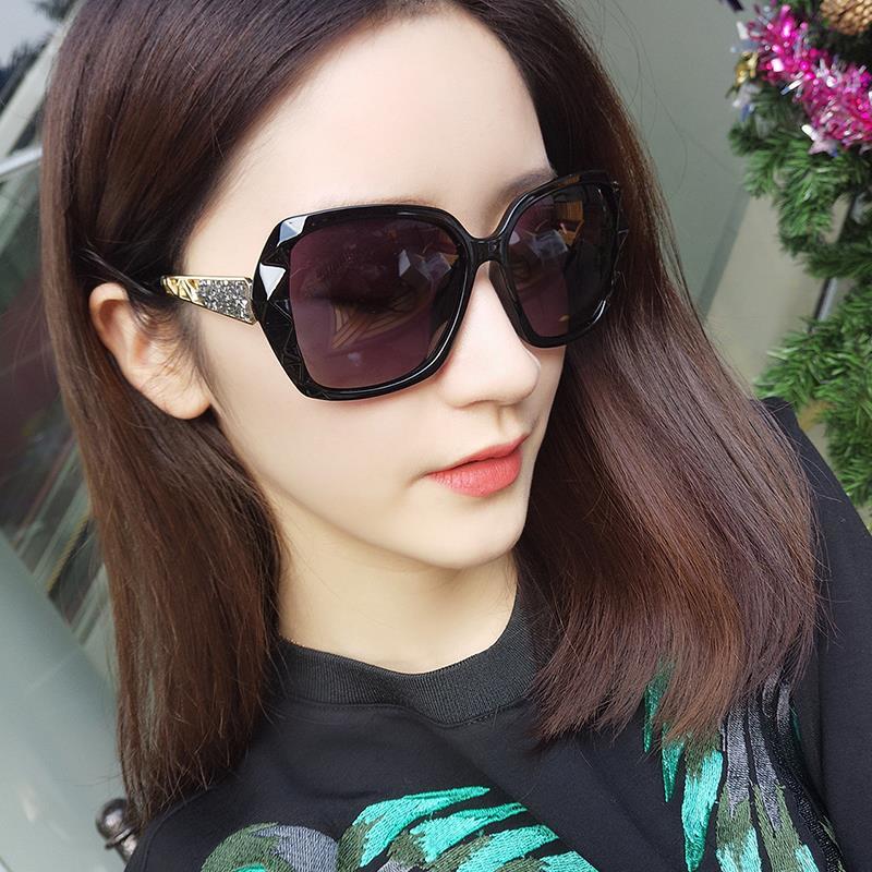  new trendy polarized sunglasses women's round face big face Korean fashion sunglasses anti-ultraviolet net red glasses