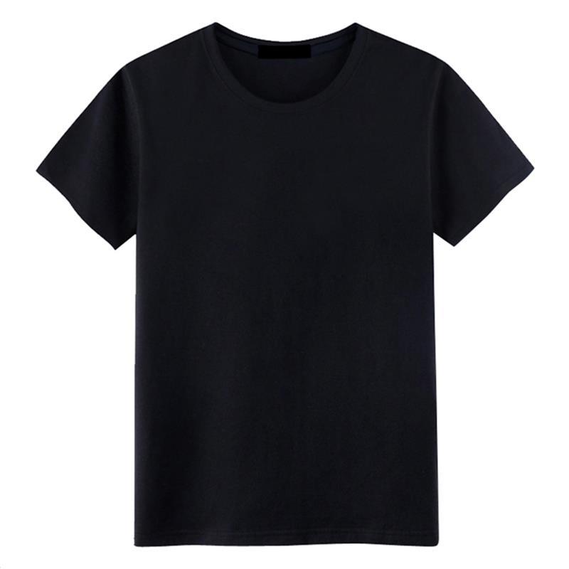 Pure black cotton men's short sleeve T-shirt monochrome all black pure white plain. Body clean half sleeve top