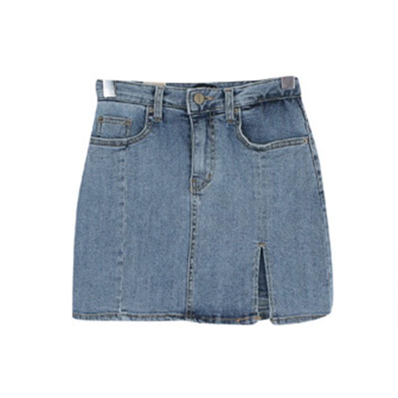 Korean Dongdaemun women's clothing 2023 spring and summer new sexy side slit bag hip denim shorts short skirt skirt tide