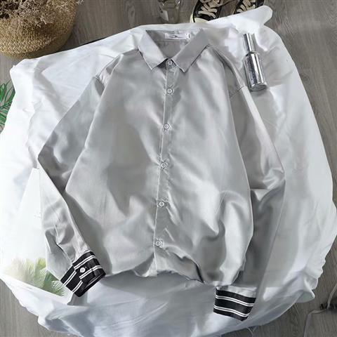 Shirt men's fashion brand Korean version handsome student versatile 7 / 6 sleeve clothes summer new trend loose shirt