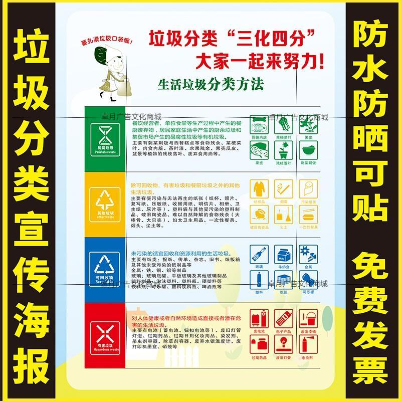 垃圾分类三化四分生活垃圾分类方法指南指引宣传海报