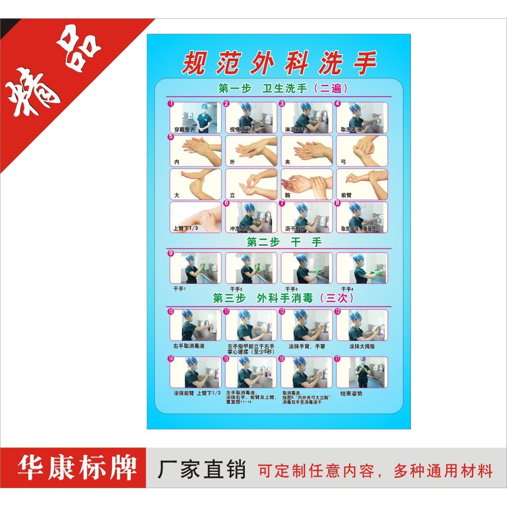 新手术室洗手消毒图  外科洗手消毒步骤图  医院手卫生管理制度