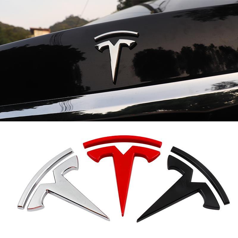 tesla特斯拉logo金属车贴改装车身贴标侧标个性车尾标车标modelx