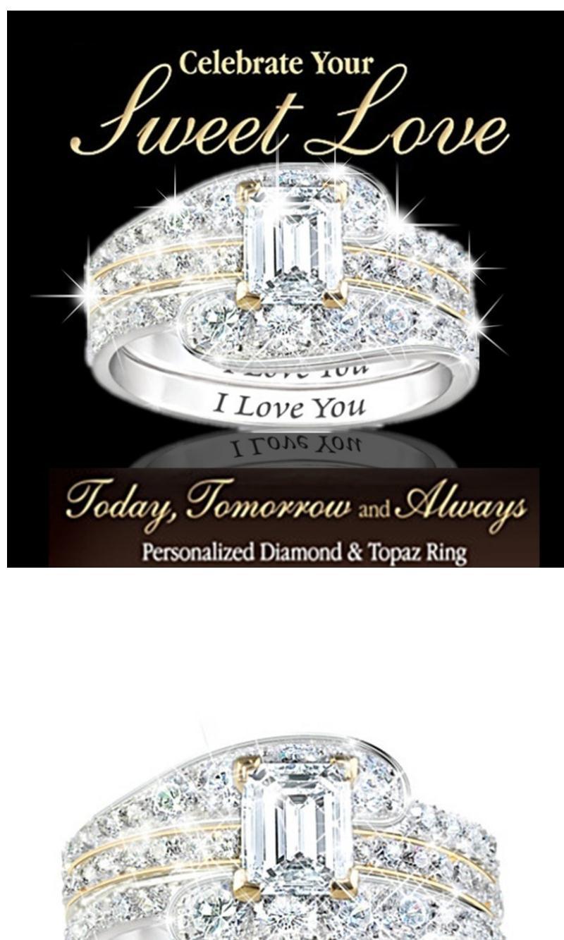 Micro-set Diamond Ring Three-piece Set For Women Engagement_voghion.com