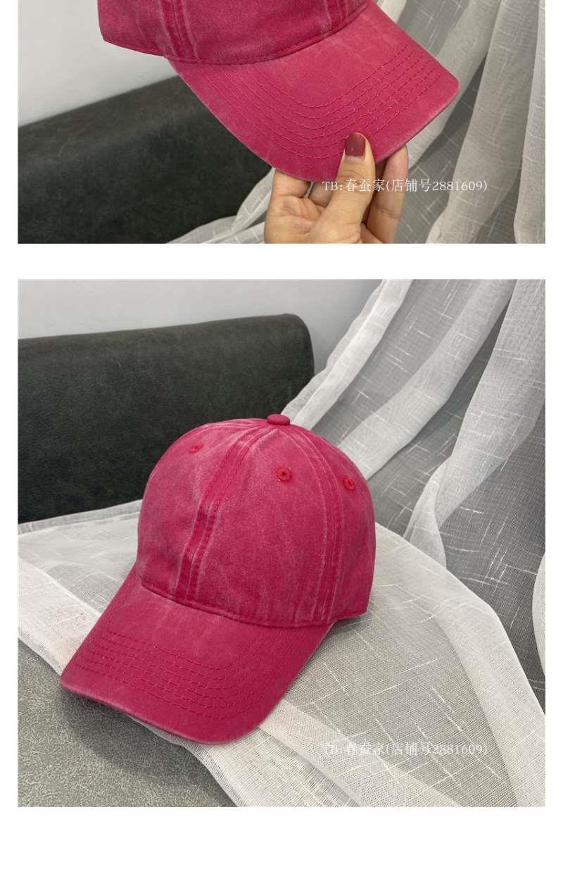 时髦玫红色~新品韩国梅子粉色鸭舌帽女纯棉布弯檐遮阳棒球帽春夏