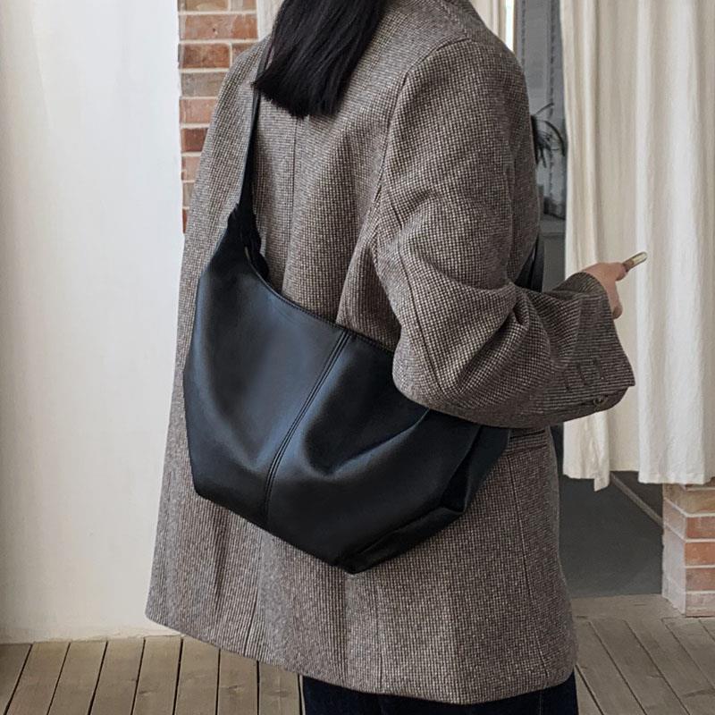Bag women's bag 2020 new Korean version of large capacity dumpling bag soft leather tote bag